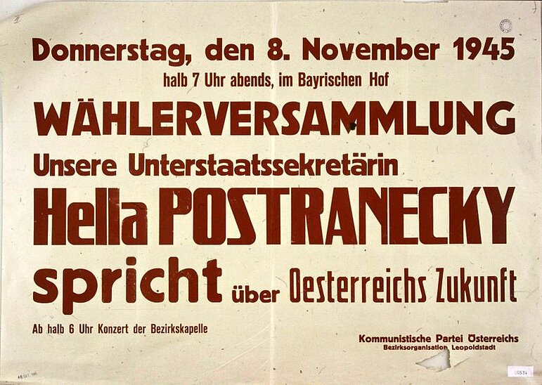 © MA 8 - Stadt- und Landesarchiv, Wahlplakat WStLA AC10600945-4201