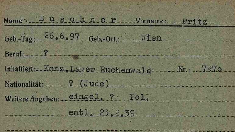 KZ Buchenwald Haftkarte Fritz Duschner © Arolsen Archive