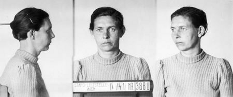 Gestapo-Foto von Maria Fischer DÖW, Erkennungsdienstliche Kartei der Gestapo Wien, https://www.doew.at/result?id=651218&cat=1